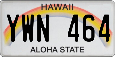 HI license plate YWN464