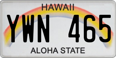 HI license plate YWN465