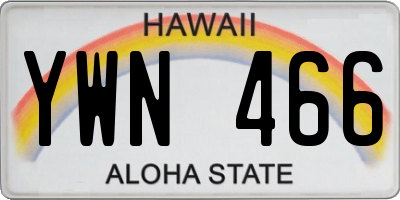 HI license plate YWN466
