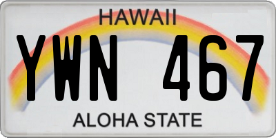 HI license plate YWN467