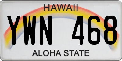 HI license plate YWN468