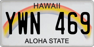 HI license plate YWN469