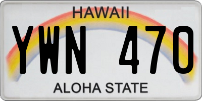 HI license plate YWN470