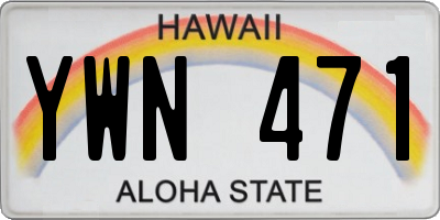 HI license plate YWN471