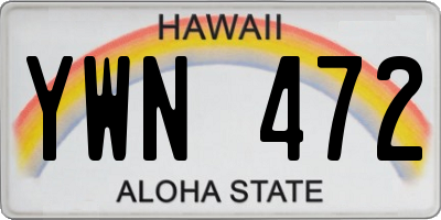 HI license plate YWN472