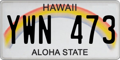 HI license plate YWN473