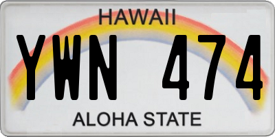 HI license plate YWN474