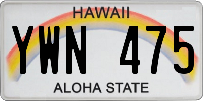 HI license plate YWN475