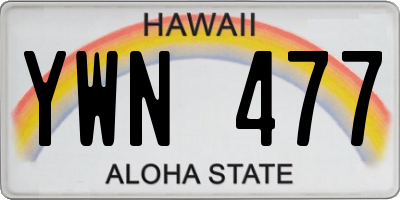 HI license plate YWN477