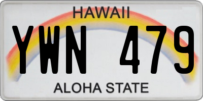 HI license plate YWN479
