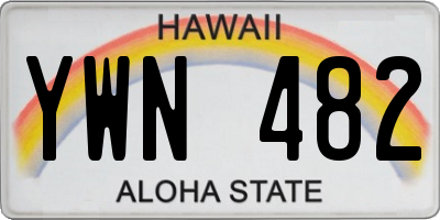 HI license plate YWN482