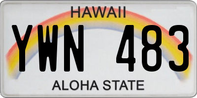HI license plate YWN483