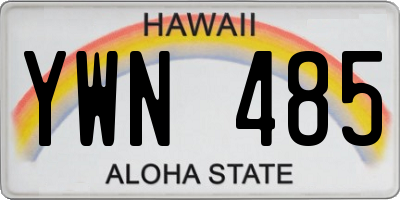HI license plate YWN485
