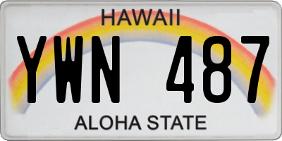 HI license plate YWN487
