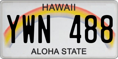 HI license plate YWN488