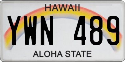 HI license plate YWN489