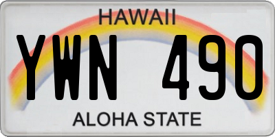 HI license plate YWN490