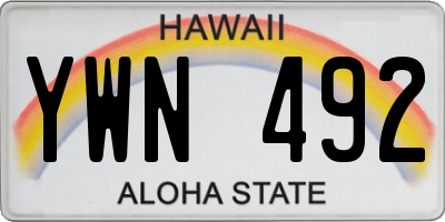 HI license plate YWN492