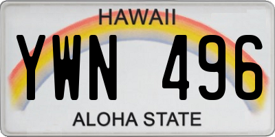 HI license plate YWN496