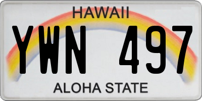 HI license plate YWN497