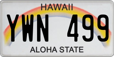 HI license plate YWN499