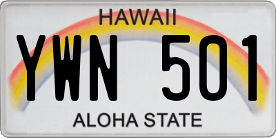 HI license plate YWN501