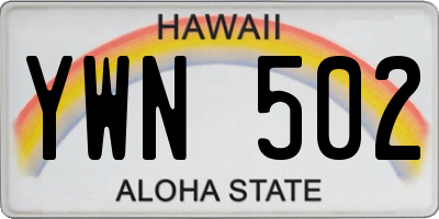 HI license plate YWN502
