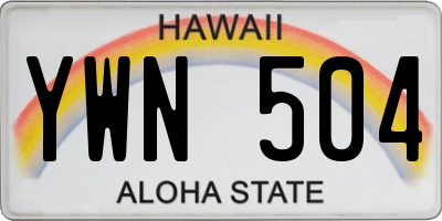 HI license plate YWN504
