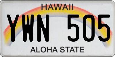 HI license plate YWN505