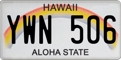 HI license plate YWN506
