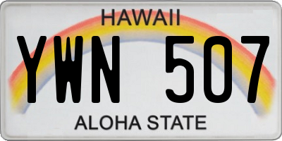 HI license plate YWN507