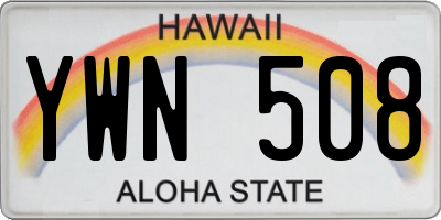 HI license plate YWN508