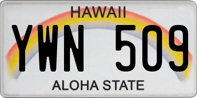 HI license plate YWN509
