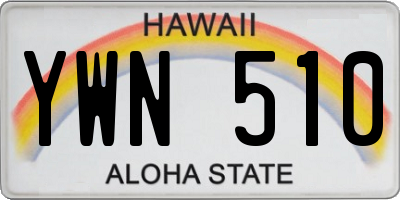 HI license plate YWN510