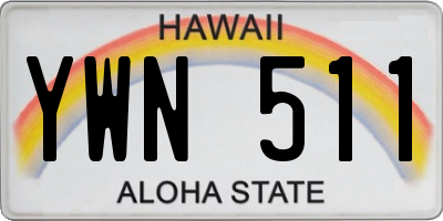 HI license plate YWN511