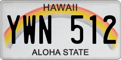 HI license plate YWN512