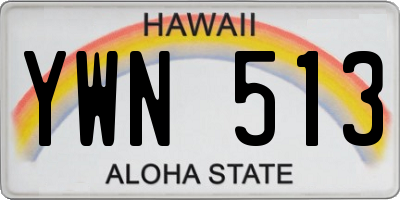 HI license plate YWN513