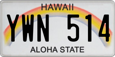 HI license plate YWN514