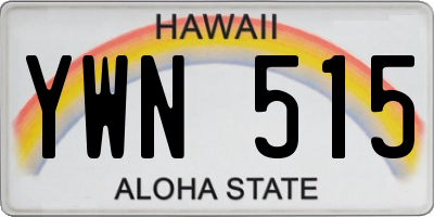 HI license plate YWN515