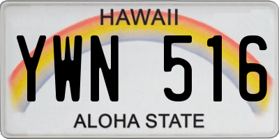 HI license plate YWN516