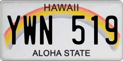 HI license plate YWN519