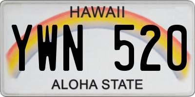 HI license plate YWN520