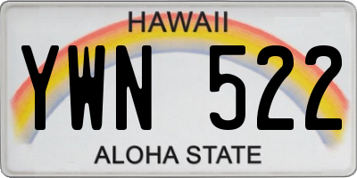 HI license plate YWN522