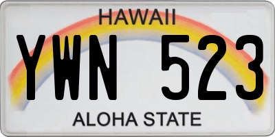 HI license plate YWN523