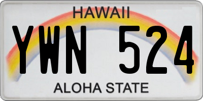 HI license plate YWN524