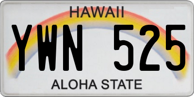 HI license plate YWN525