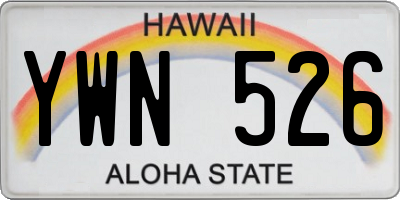 HI license plate YWN526