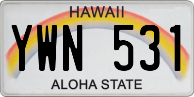HI license plate YWN531