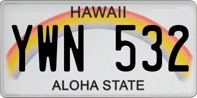 HI license plate YWN532