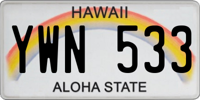 HI license plate YWN533